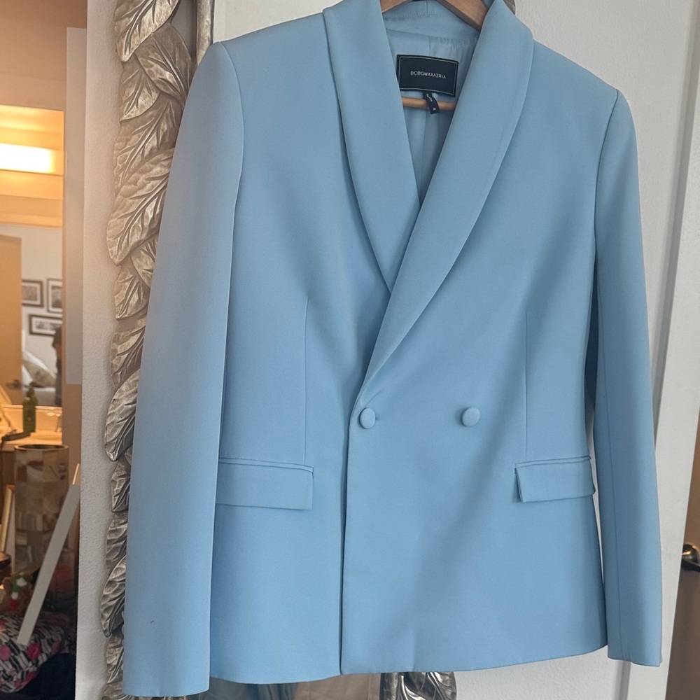 BCBGMaxAzria Light Blue Double-Breasted Blazer